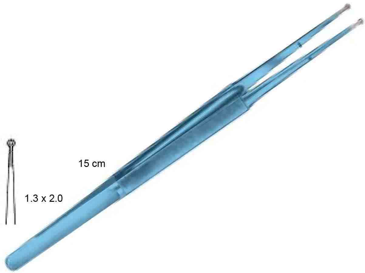 RİNG TİP TİTANYUM MİKRO DOKU PENSETİ YUVARLAK SAPLI DÜZ 1,3X1,9 MM 15 CM